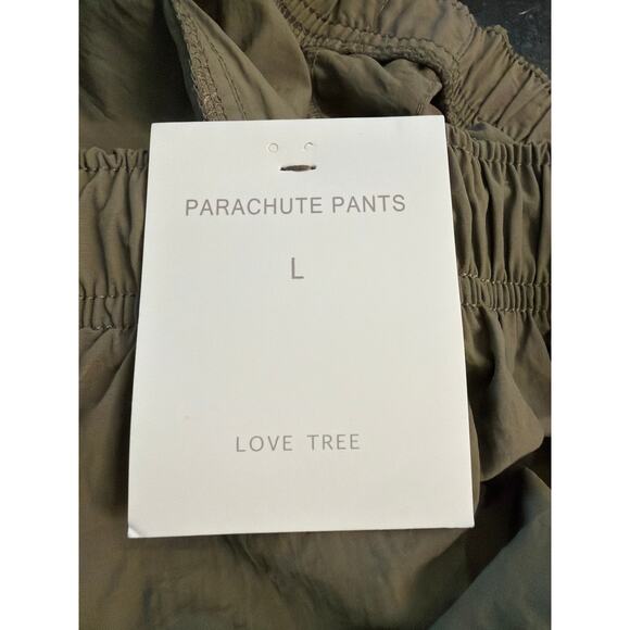 Love Tree NWT olive green parachute pant  LG - Picture 4 of 11